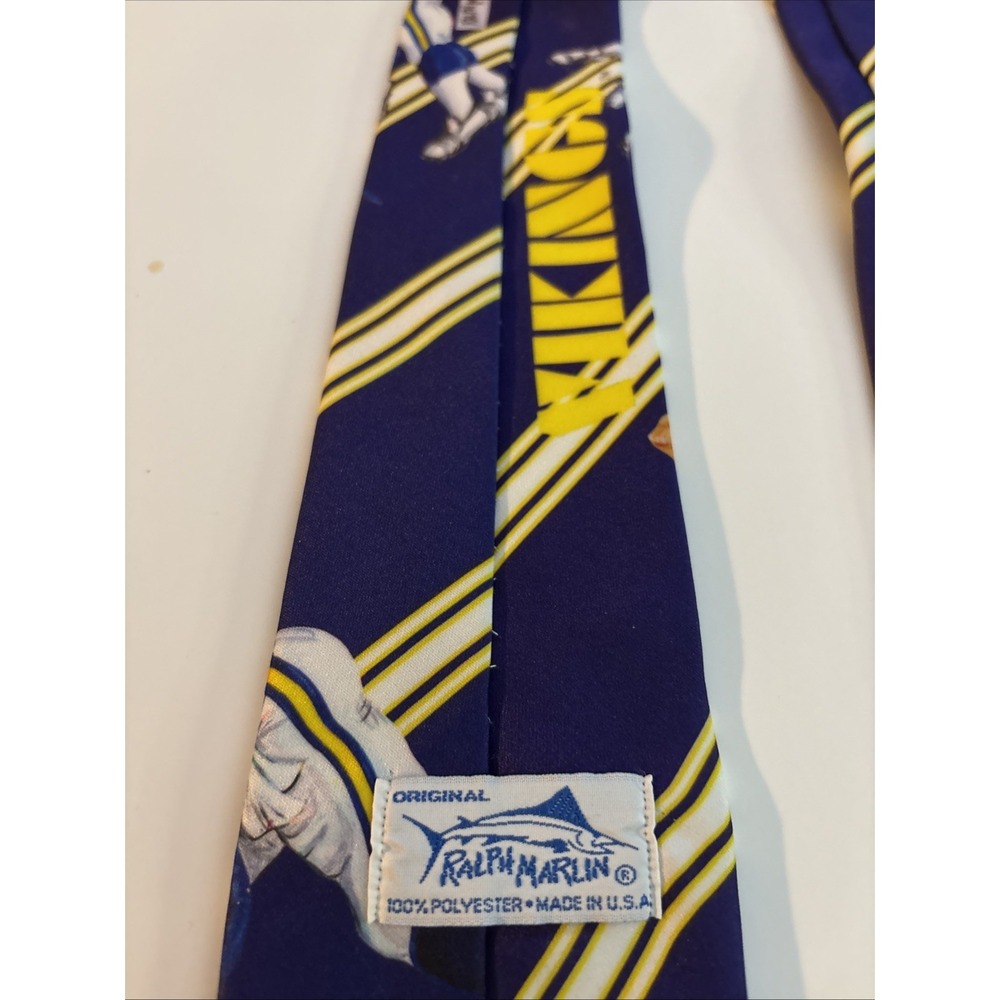 Vintage Ralph Marlin Minnesota Vikings Football Mens Necktie USA - Picture 8 of 9